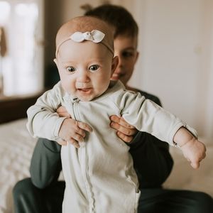 Bundle of 3 Goumi Footies in Succulent (blue green) 3-6 months